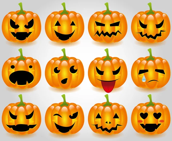 Zucche di Halloween smiley — Vettoriale Stock