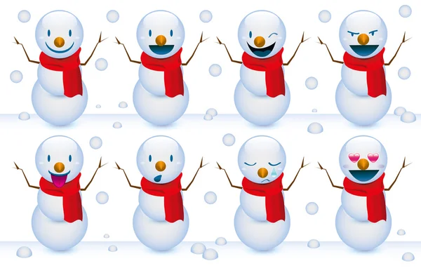 Bonhommes de neige sourire — Image vectorielle