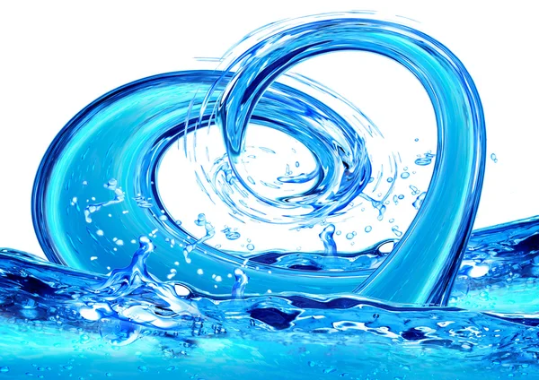 Abstract water heart — Stock Photo, Image