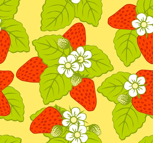 Patroon met aardbeien — Stok Vektör