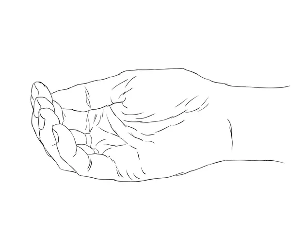Kupad hand — Stock vektor