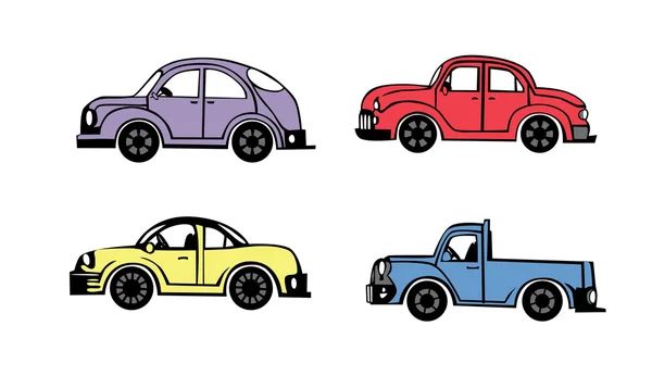 4 voitures rétro — Image vectorielle