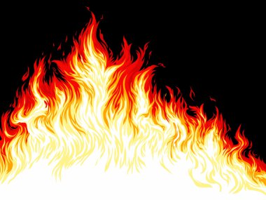 Fire on black background clipart