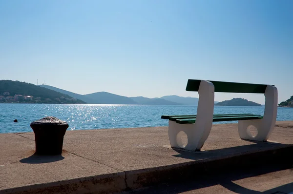 stock image Bench in bay