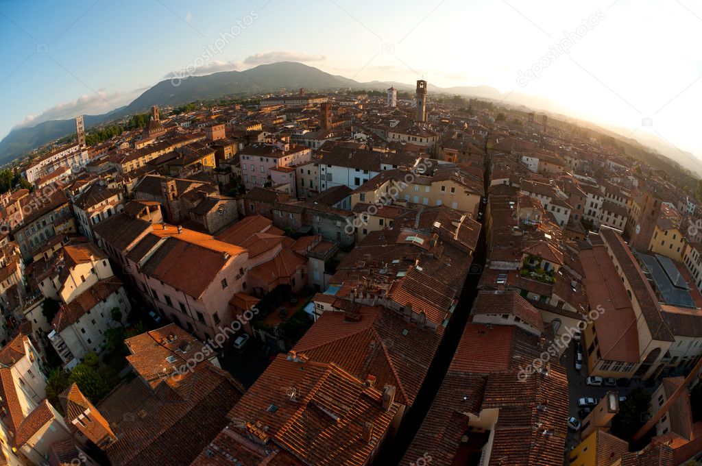 Town of Lucca in Tuscany Italy