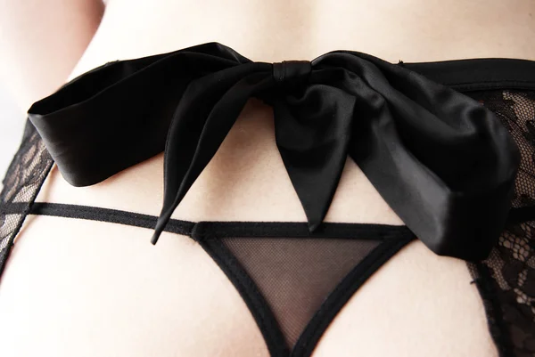 Donna in bella lingerie nera Fotografia Stock