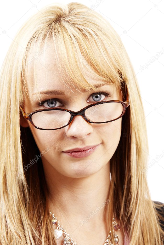 Beautiful blonde woman wearing glasses — Stock Photo © nicweb #6599869