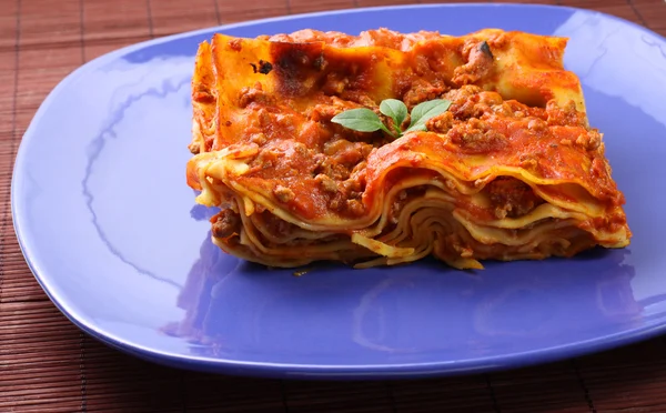 Piatto con lasagne — Foto Stock