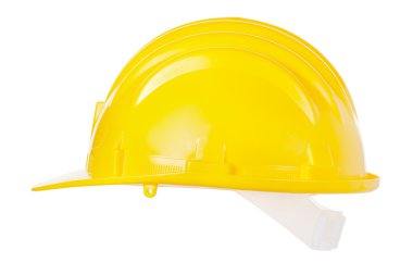 Yellow helmet isolated on white background clipart