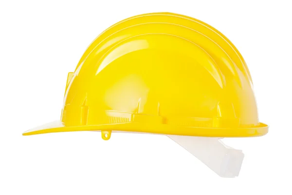 白い背景に隔離された黄色いヘルメット — ストック写真
