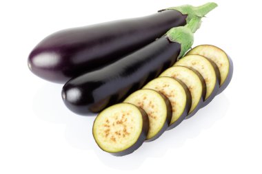 Aubergine sliced isolated clipart