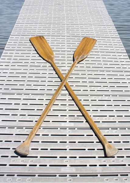 stock image Boat Oars on a Dock