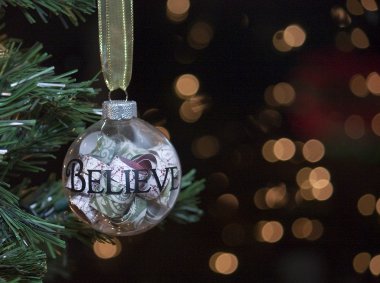 Believe Christmas Tree Ornament clipart