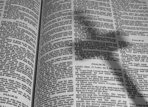 Bible with Shadow of a Cross — Stock Photo, Image