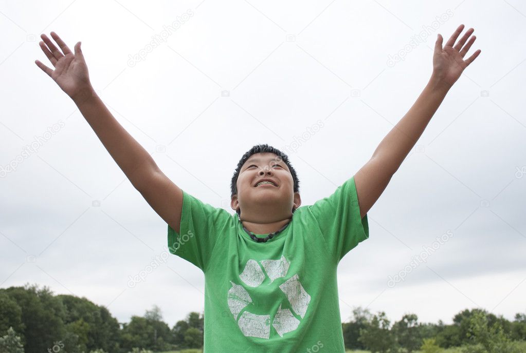 Boy Reaching for the Skies