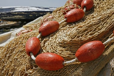 Fishing nets first floor with a red floating clipart