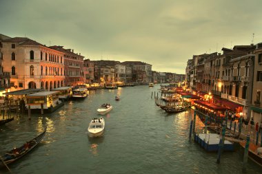 günbatımı üzerinde canal grande - Venedik, İtalya