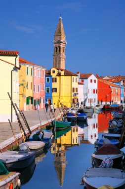 renkli evleri, burano, çevre Venedik, İtalya'nın Adası