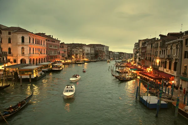 Západ slunce na canal grande - Benátky, Itálie — Stock fotografie