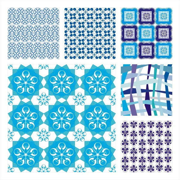 Vector Collection Of 6 Seamless Pattern — Stock Vector