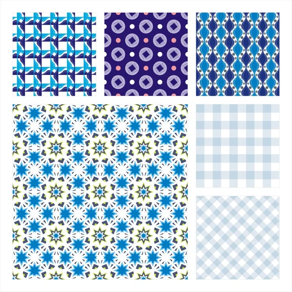 6 완벽 한 패턴의 벡터 컬렉션 — 스톡 벡터