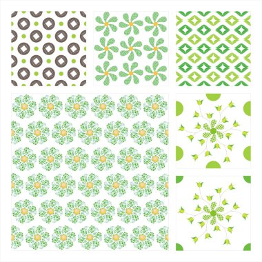 Vector Collection Of 6 Seamless Pattern clipart