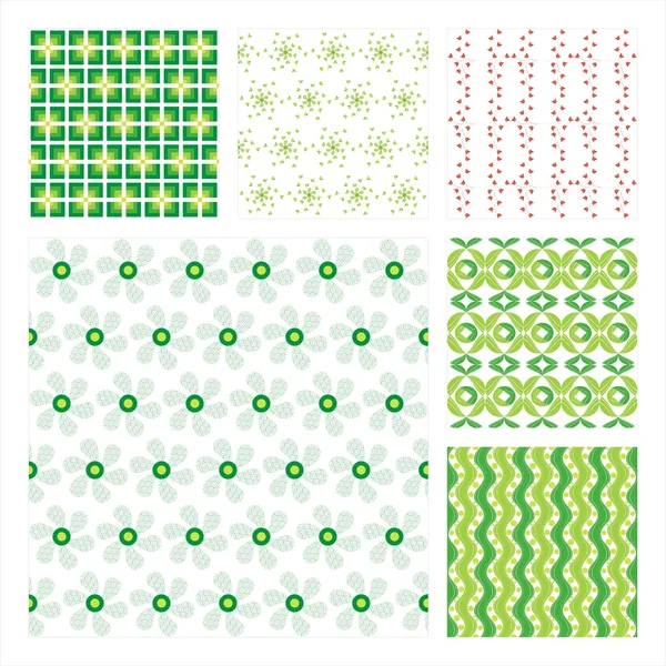Vector collectie van 6 naadloze patroon — Stockvector