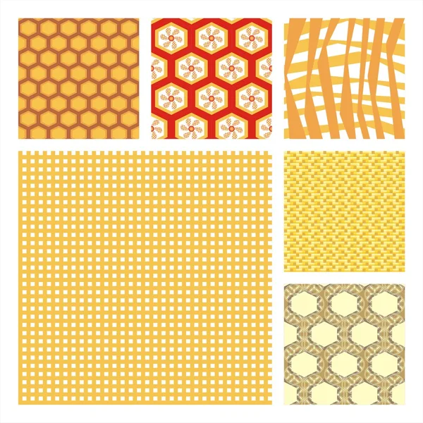 Colección vectorial de 6 patrones sin costura — Archivo Imágenes Vectoriales