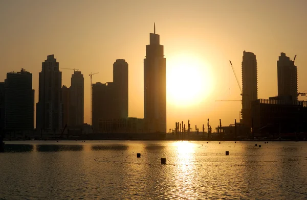 Захід сонця у Дубаї Стокове Зображення