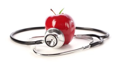 Apple and stethoscope clipart