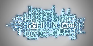 Social network tag cloud clipart