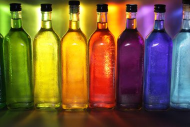 Colorful bottles clipart