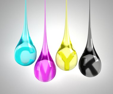 CMYK drops clipart