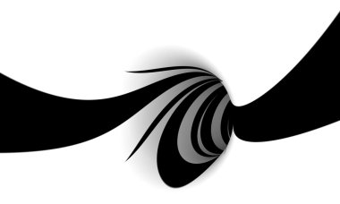 Abstract black and white spiral clipart