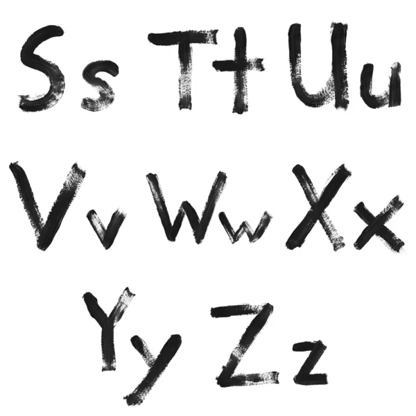 Conjunto de letras, números e símbolos pintados — Fotografia de Stock