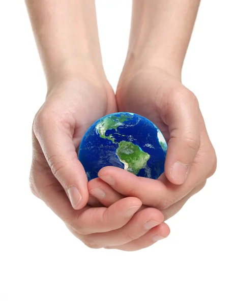 Hands holding earth — Stock Photo, Image