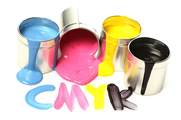 CMYK cans of paint — Stock Photo, Image