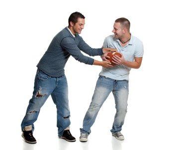 Two men with football clipart