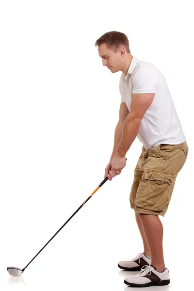 Молодий чоловічий гольф. Студійний знімок над білим . — стокове фото