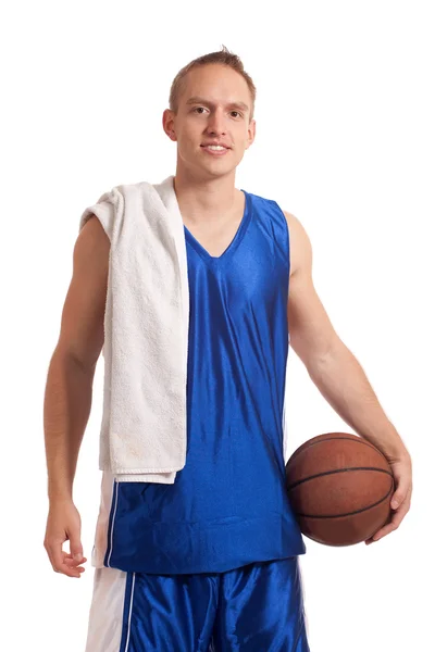 Jugador de baloncesto masculino. Estudio filmado sobre blanco . — Foto de Stock