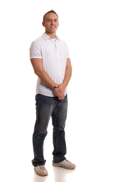 Casual young man. Studio shot over white. — Stock Photo, Image