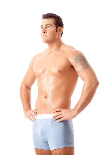 Man in Blue Underwear — Stock Photo, Image