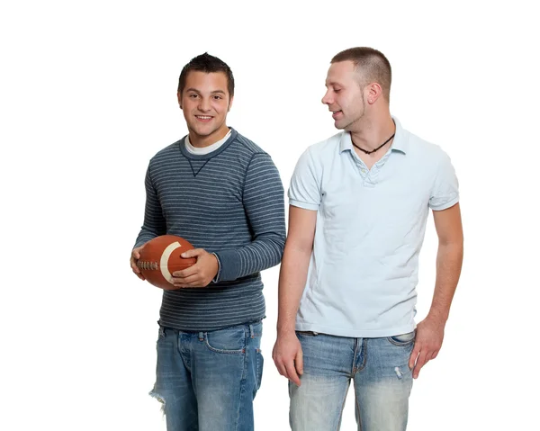 Deux hommes avec le football — Photo