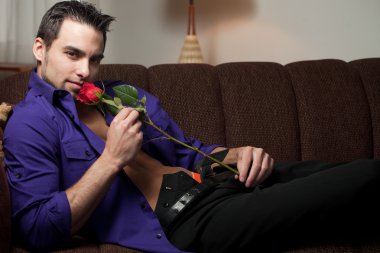 Man with Rose clipart