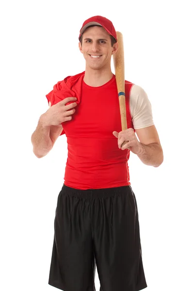 Jugador de béisbol masculino. Estudio filmado sobre blanco . —  Fotos de Stock