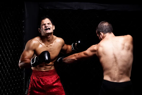 Artistas marciais mistos lutando - perfuração — Fotografia de Stock