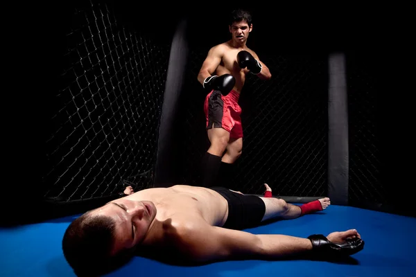 Vegyes harcművészet művészek küzdelem - üsd ki — Stock Fotó