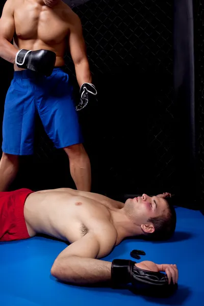 Mixed martial artists fighting — Stock Photo, Image