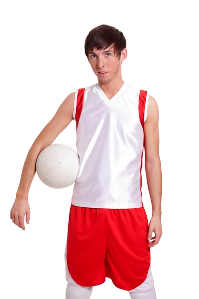 Чоловічий волейболіст. Студійний знімок над білим . — стокове фото