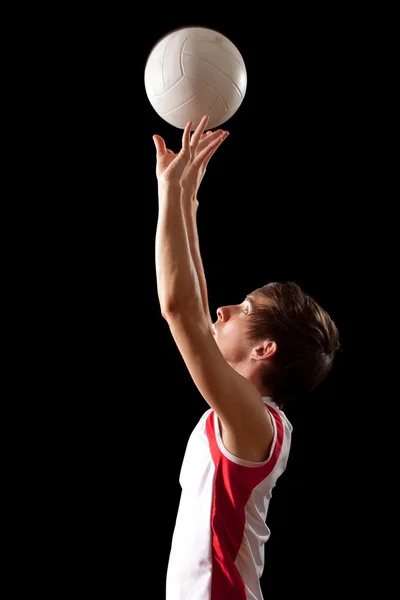 Male volleyball player. Studio shot over black. — Stock Photo, Image